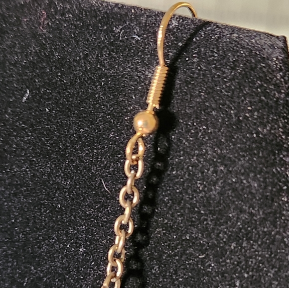 Real peacock feather earrings - Picture 2 of 6